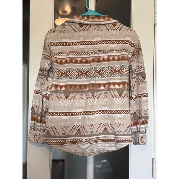C&C California Shacket Women's Size XS Aztec Fleece Grey Tan White Button-Up - Picture 6 of 6